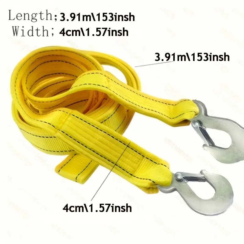 Cavo di traino per impieghi gravosi da 6 tonnellate, cinghia in nylon resistente, spessa e altamente elastica, ideale per veicoli di emergenza, uso fuoristrada, acrilico resistente, borsa portaoggetti inclusa