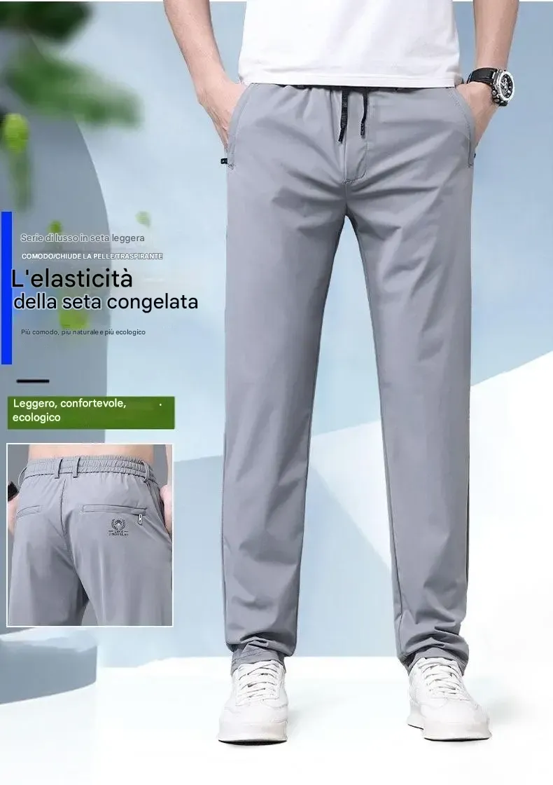 【40-115 kg】🔥【Acquista 1 e ricevi 1 gratis】 Pantaloni elasticizzati in seta ghiacciata, nuovi per la primavera e l'estate 2025