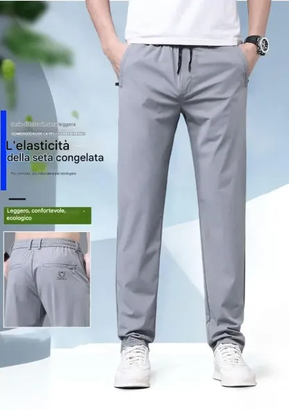 【40-115 kg】🔥【Acquista 1 e ricevi 1 gratis】 Pantaloni elasticizzati in seta ghiacciata, nuovi per la primavera e l'estate 2025