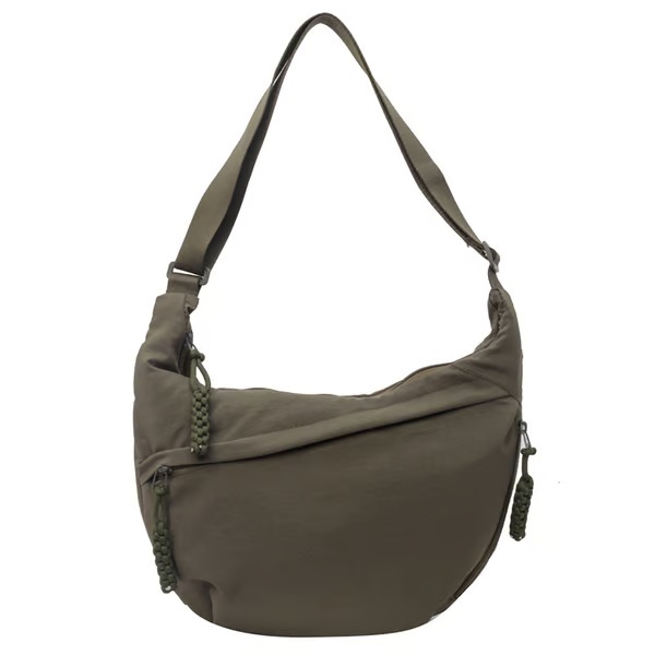 Borsa a tracolla in nylon tinta unita alla moda da donna