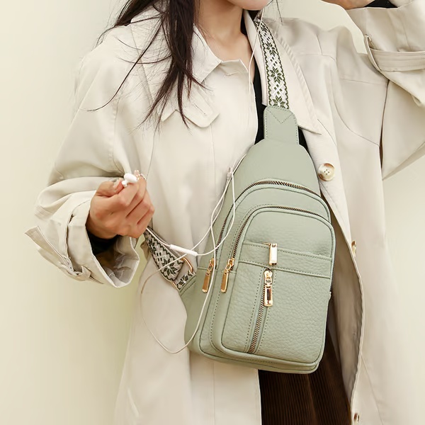 Borsa a tracolla casual alla moda da donna, tinta unita