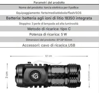 🔥Ultimo giorno di vendita 49% DI SCONTO🔥 - Torcia elettrica Three Eyed Monster Mini Flash Super High Power