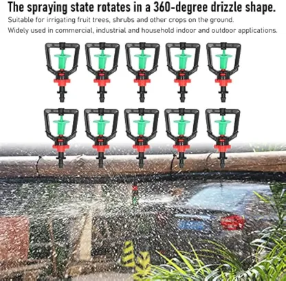 【50 pezzi/100 pezzi】 Micro irrigatore rotante per serra a 360 gradi