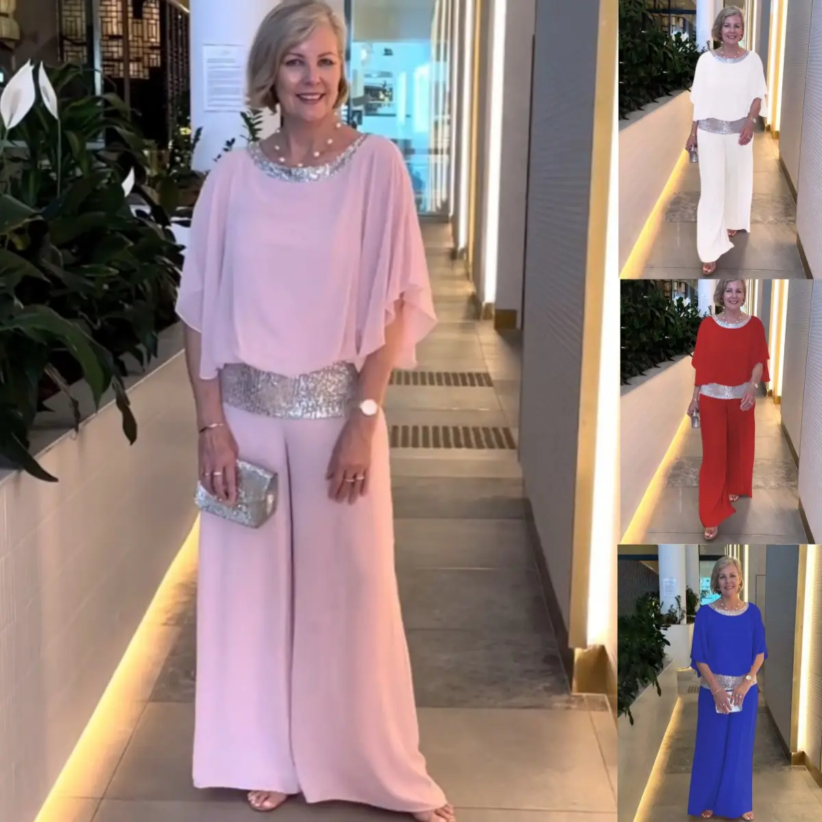 🥰【S-3XL】2025 nuovo completo con pantaloni a gamba larga e scollo rotondo