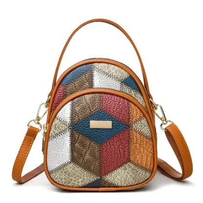 【Acquista 1, ricevi 1 gratis】2025 Nuova borsa da donna in vera pelle color block alla moda