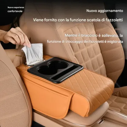 Nuovo bracciolo multifunzionale per auto, porta fazzoletti, portabicchieri, porta bevande, universale