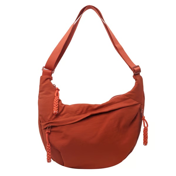 Borsa a tracolla in nylon tinta unita alla moda da donna