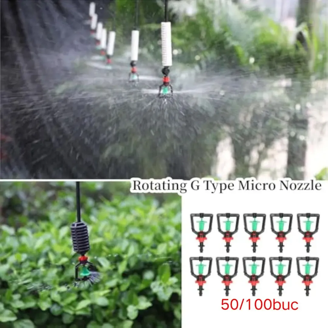 【50 pezzi/100 pezzi】 Micro irrigatore rotante per serra a 360 gradi