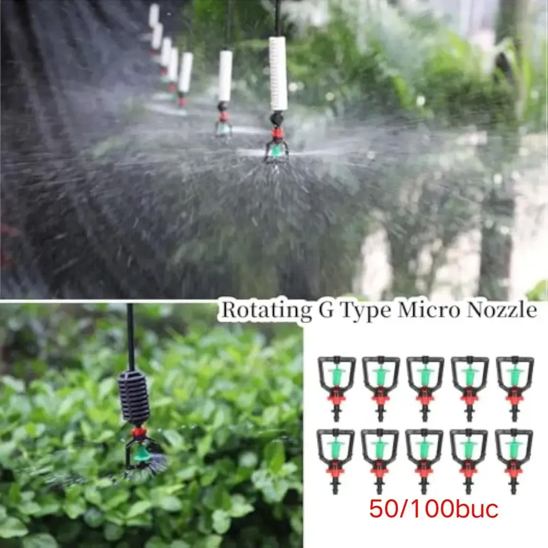 【50 pezzi/100 pezzi】 Micro irrigatore rotante per serra a 360 gradi