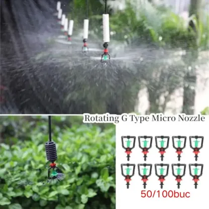 【50 pezzi/100 pezzi】 Micro irrigatore rotante per serra a 360 gradi