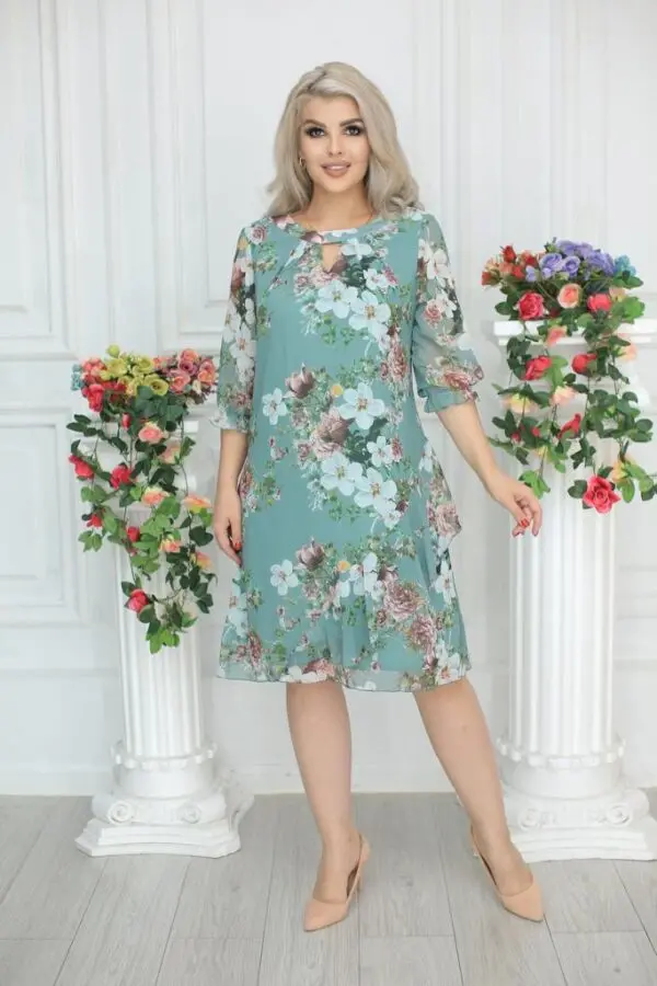 🥰【S-5XL】🎁💐 Nuovo abito in chiffon stampato 2025