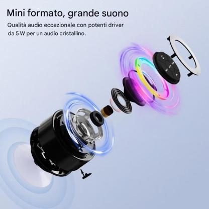 Altoparlante Bluetooth wireless impermeabile da bagno con luce LED