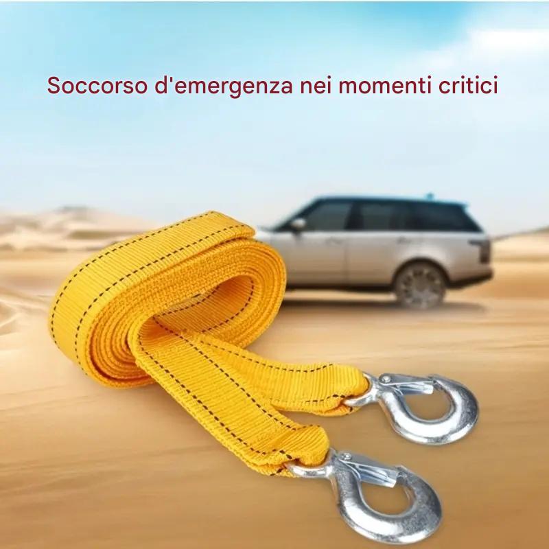 Cavo di traino per impieghi gravosi da 6 tonnellate, cinghia in nylon resistente, spessa e altamente elastica, ideale per veicoli di emergenza, uso fuoristrada, acrilico resistente, borsa portaoggetti inclusa