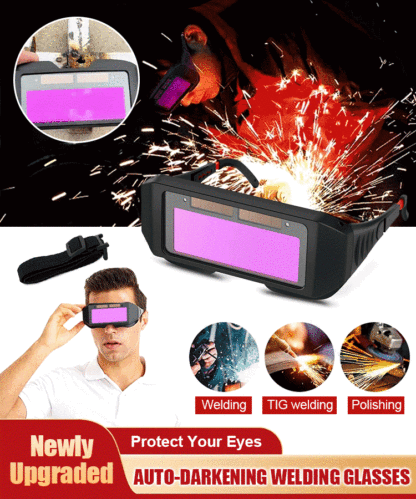 【Occhiali + 5 fogli protettivi + fascia per la testa】🔥Occhiali di sicurezza per saldatura auto-oscuranti.