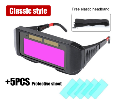 【Occhiali + 5 fogli protettivi + fascia per la testa】🔥Occhiali di sicurezza per saldatura auto-oscuranti.