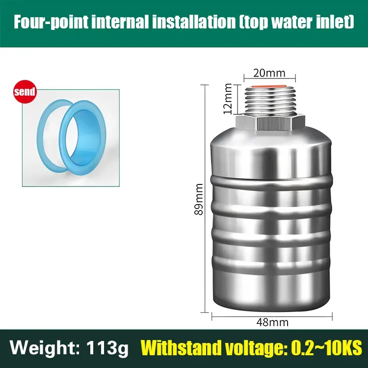 【20+25+32CM】Valvola a sfera in acciaio inossidabile, regolatore automa