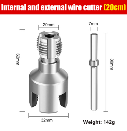 【20 mm + 25 mm】 Matrice per filettatura da 4'' + 6'' (inclusa prolunga) - adatta per PPR, PE, PVC