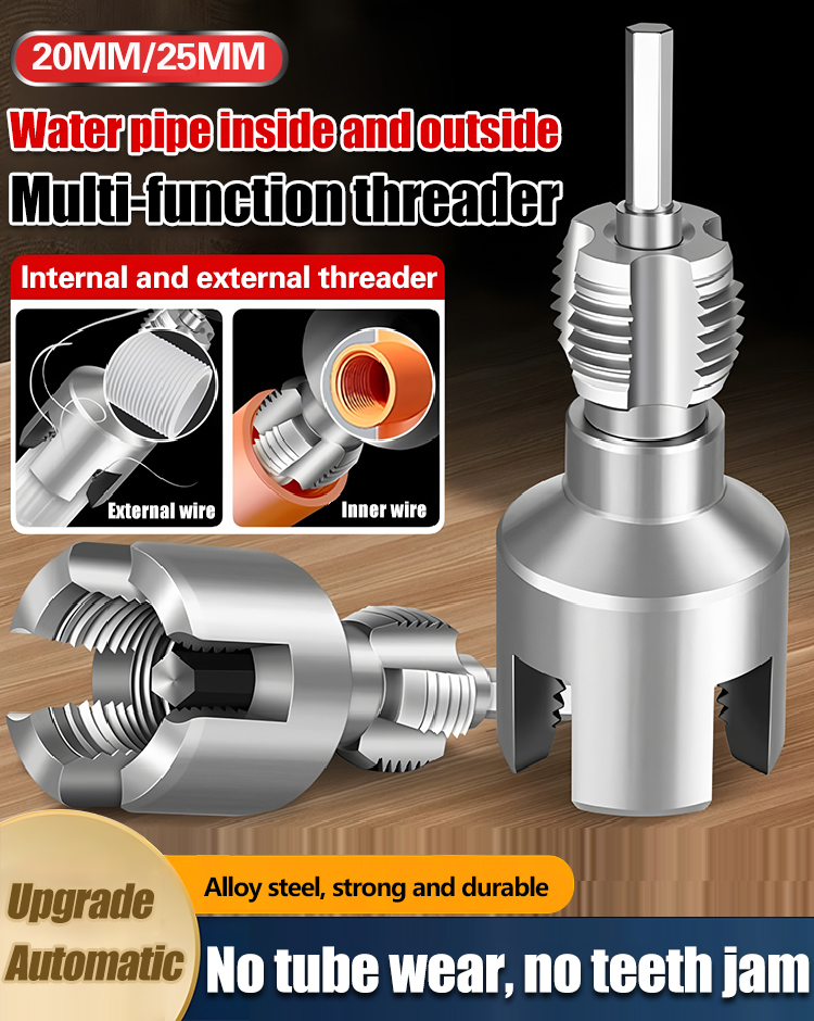 【20 mm + 25 mm】 Matrice per filettatura da 4'' + 6'' (inclusa prolunga) - adatta per PPR, PE, PVC