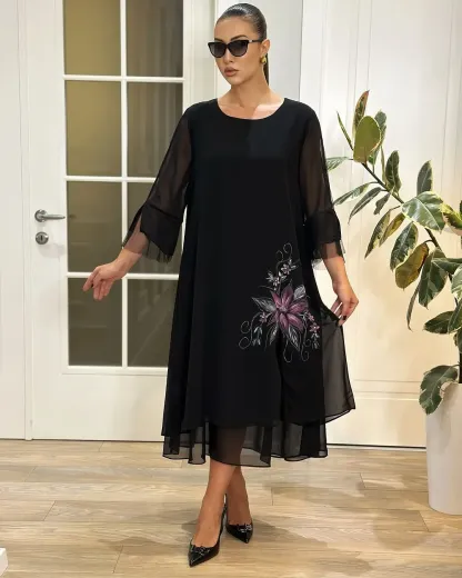 🔥【Sconto del 49%】【S-5XL】👗Nuovo abito slim in chiffon