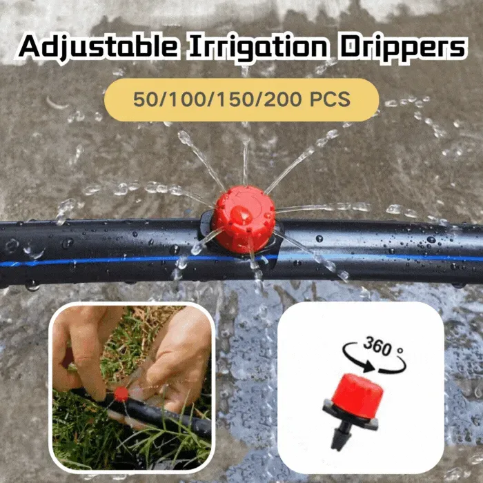【Acquista 100 e ricevi 100 gratis】【50/100/150/200 pezzi】Irrigatore per irrigazione a flusso d'acqua regolabile a 8 fori