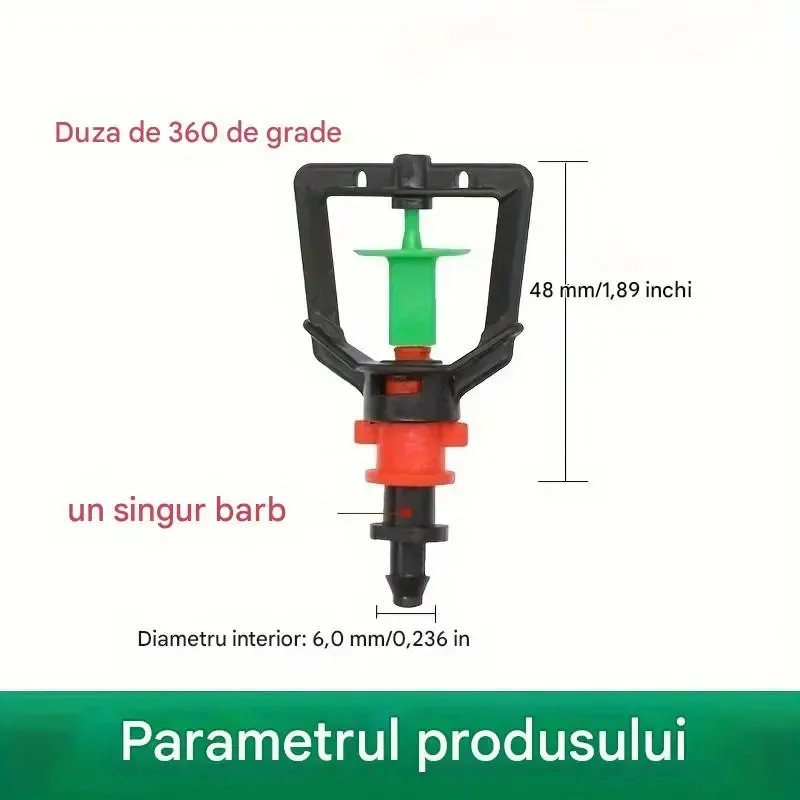 【50 pezzi/100 pezzi】 Micro irrigatore rotante per serra a 360 gradi