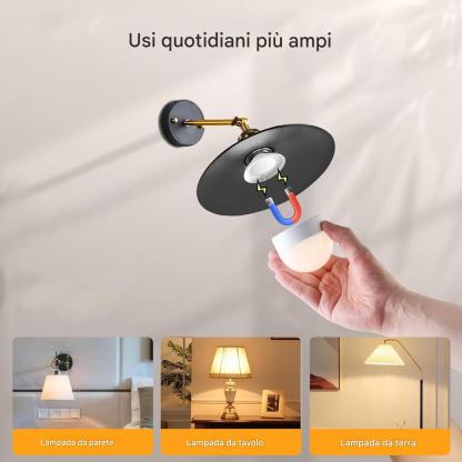 Lampadina ricaricabile con telecomando, lampadina a batteria per applique e lampade da parete, 3 temperature di colore, dimmerabile, E26, lampadina LED ricaricabile rimovibile wireless
