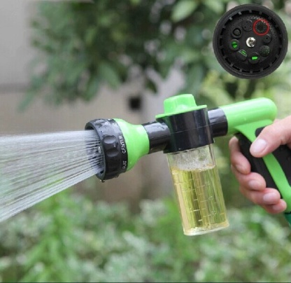 [4 tubi dell'acqua con giunto] Set di pistole ad acqua ad alta pressione con schiuma multifunzionale: lavaggio auto, lavaggio animali, irrigazione, ecc.