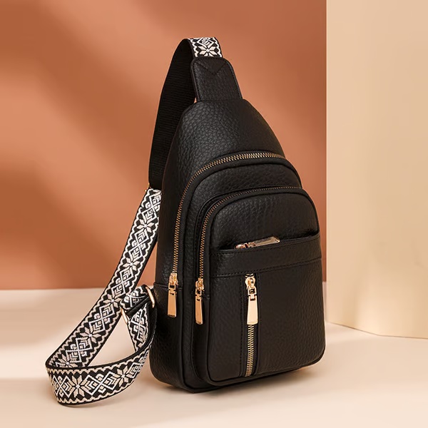 Borsa a tracolla casual alla moda da donna, tinta unita