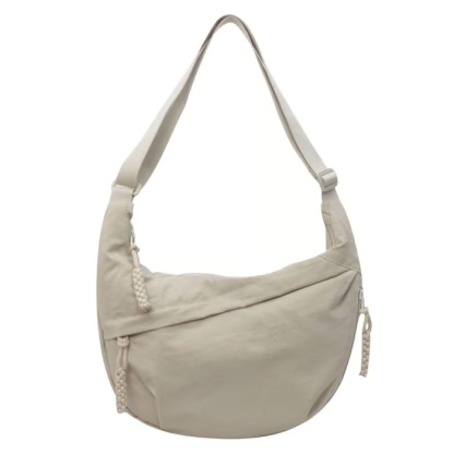 Borsa a tracolla in nylon tinta unita alla moda da donna