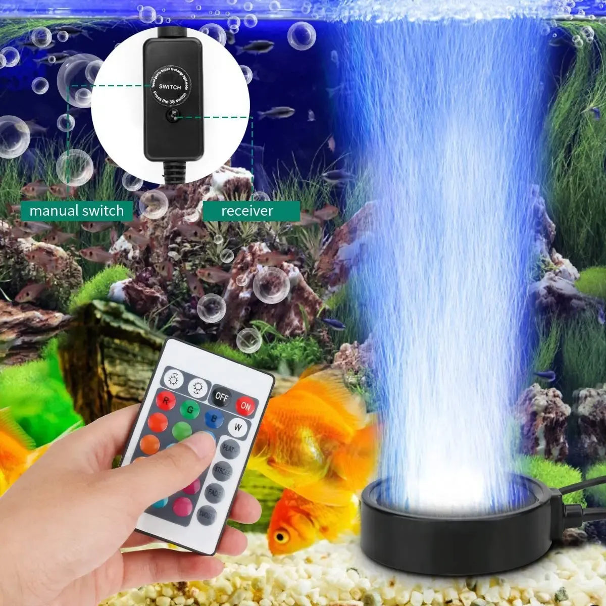 【7 colori, 16 colori】 Le luci a LED possono aumentare la quantità di ossigeno nell'acquario