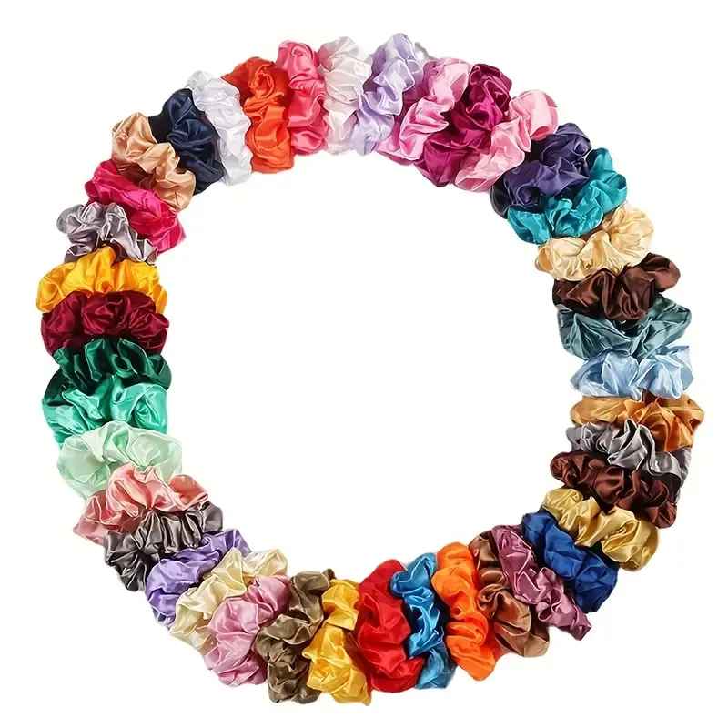 60 nuovi cerchietti per capelli in seta arcobaleno, stile retrò europeo e americano, cerchietti per capelli elastici di colore solido