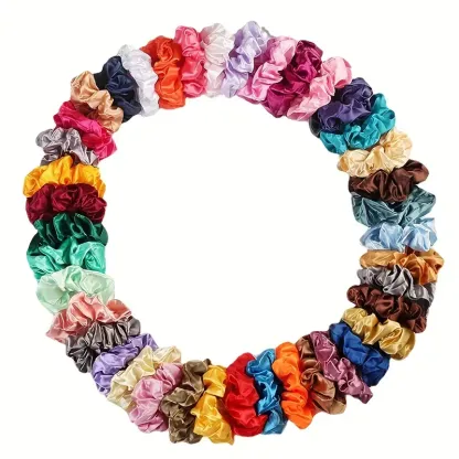 60 nuovi cerchietti per capelli in seta arcobaleno, stile retrò europeo e americano, cerchietti per capelli elastici di colore solido