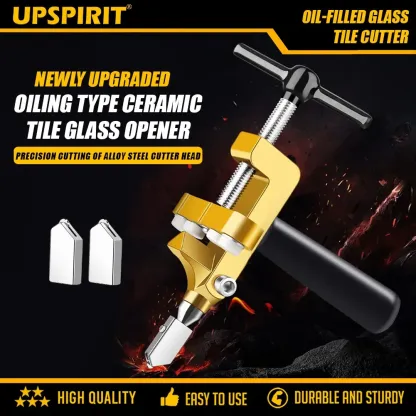 【Acquista 1 e ricevi 1 gratis】Tagliapiastrelle manuale 2 in 1, apri fori per piastrelle, lama di ricambio gratuita e accessori