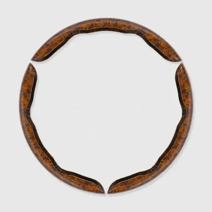 【1 set di 3 pezzi】Coprivolante per auto antiscivolo effetto legno