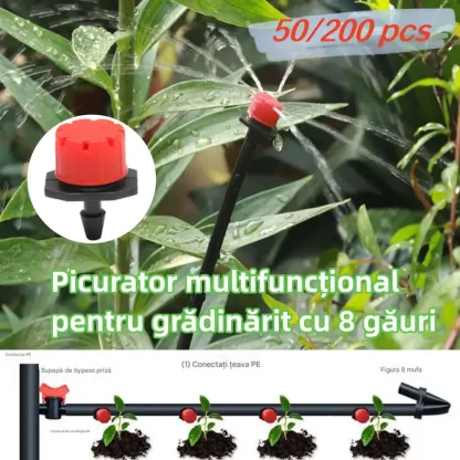 【Acquista 100 e ricevi 100 gratis】【50/100/150/200 pezzi】Irrigatore per irrigazione a flusso d'acqua regolabile a 8 fori