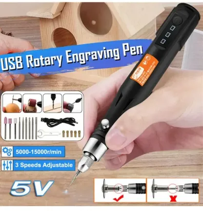 Mini trapano elettrico da 15000 giri/min, macchina per lucidatura con penna per incisione USB portatile con accessori per utensili rotanti Dremel, utensili fai da te