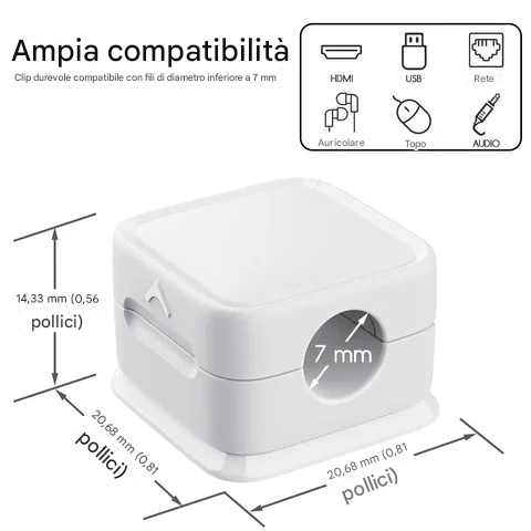 Supporto magnetico per cavo di ricarica