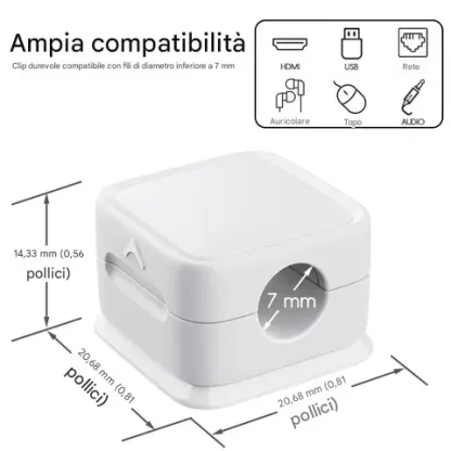 Supporto magnetico per cavo di ricarica