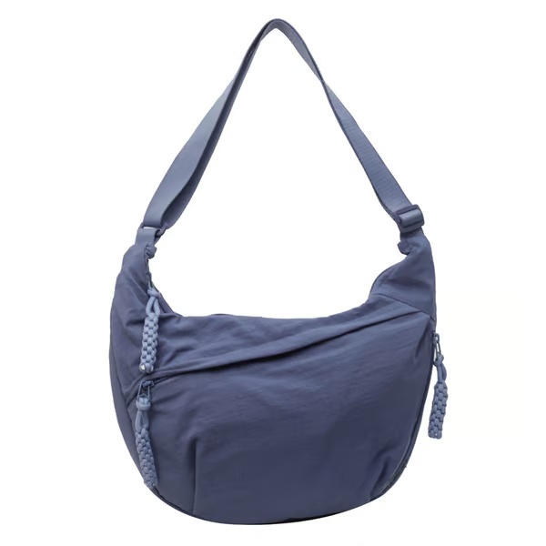 Borsa a tracolla in nylon tinta unita alla moda da donna