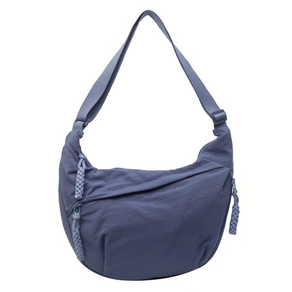 Borsa a tracolla in nylon tinta unita alla moda da donna
