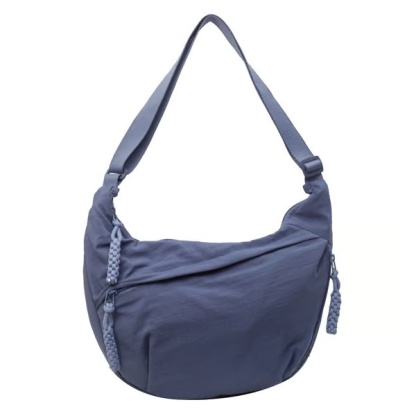 Borsa a tracolla in nylon tinta unita alla moda da donna