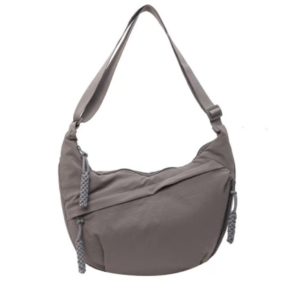 Borsa a tracolla in nylon tinta unita alla moda da donna
