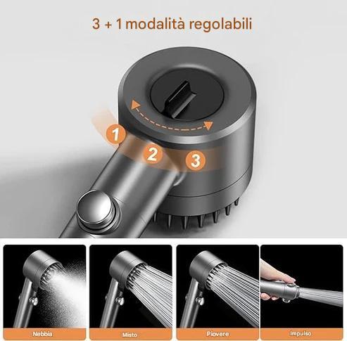 Soffione doccia ad alta pressione + 3 filtri omaggio