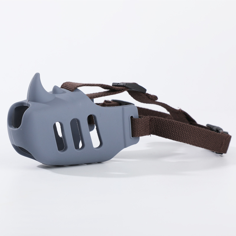 【Museruola in silicone per animali domestici】S, M, L, XL. Impedire agli animali domestici di mordere, abbaiare e mangiare a caso. Forma di rinoceronte, adatta ad animali domestici di tutte le taglie, disponibile in più misure