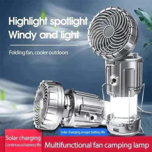 Lanterna da campeggio portatile a LED con ventola