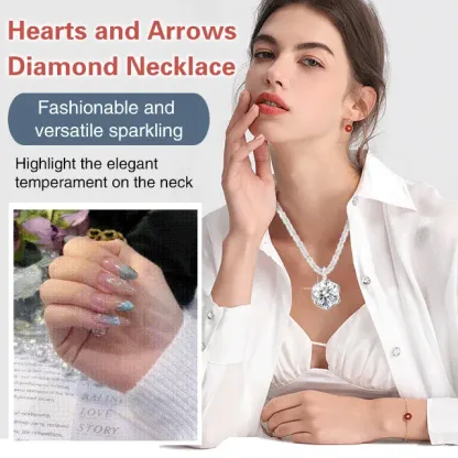 【2 elementi】Collana di diamanti con cuori e frecce