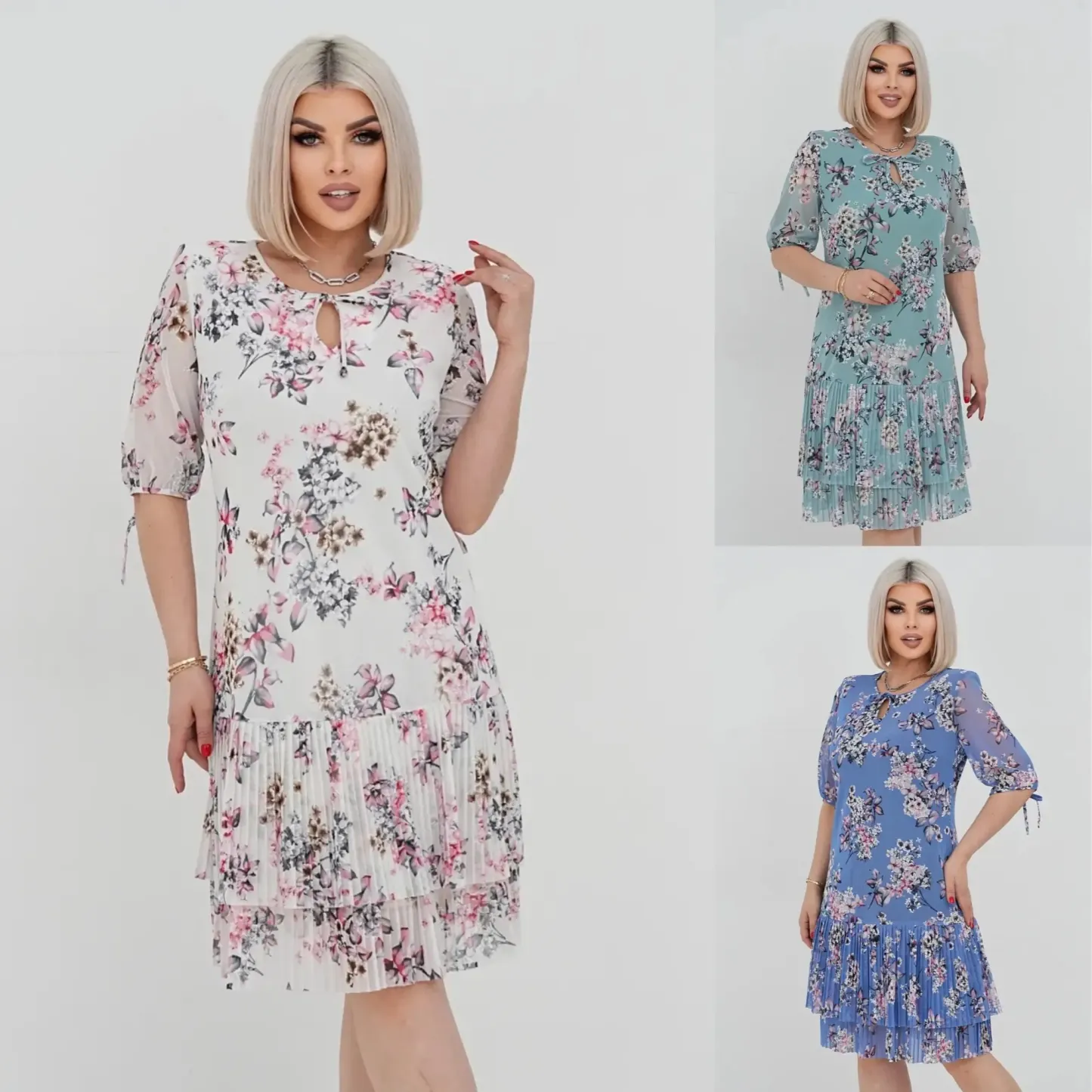 👗❤️【S-5XL】Abito in pizzo plissettato elegante e alla moda