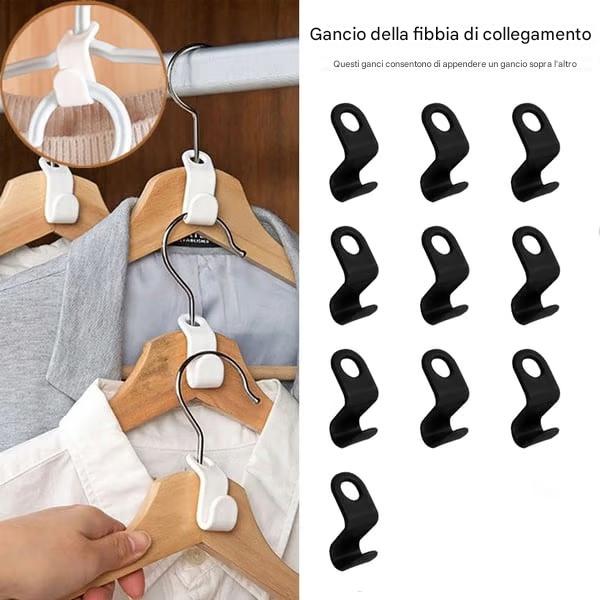 Ganci di collegamento per grucce salvaspazio