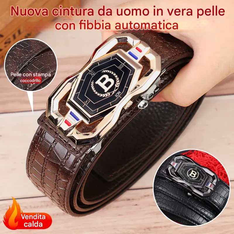 🔥【Sconto del 49%】Nuova cintura da uomo in pelle con fibbia automatica