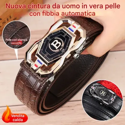 🔥【Sconto del 49%】Nuova cintura da uomo in pelle con fibbia automatica